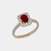 Anello rettangolare rubino Burma 1.09 ct Prestige Rosé - Gioielleria Casavola di Noci - idee regalo per una occasione importante - da donna - in oro rosa 18 carati