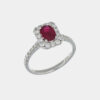Anello rettangolare rubino Burma 1.14 ct Prestige White - Gioielleria Casavola di Noci - idee regalo romantiche per lei - in oro bianco 18 carati