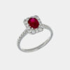 Anello rettangolare rubino Burma 1.16 ct Prestige White - Gioielleria Casavola di Noci - idee regalo per una occasione importante - per lei - in oro bianco 18 carati