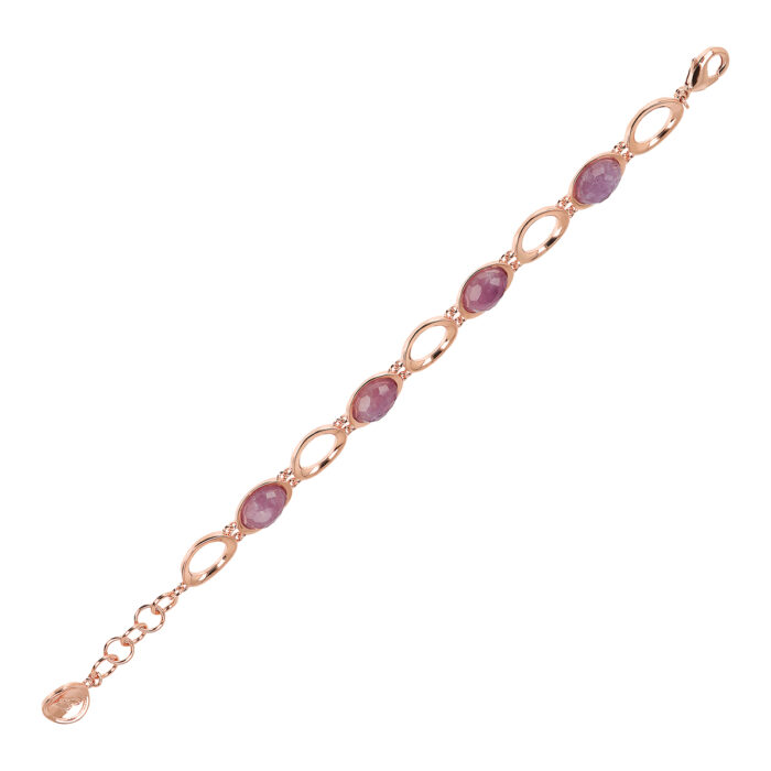 Bracciale a maglie e pietre naturali Bronzallure WSBZ02161.AML - Gioielleria Casavola di Noci - idee regalo compleanno amica 60 anni - colore oro rosa 18 kt