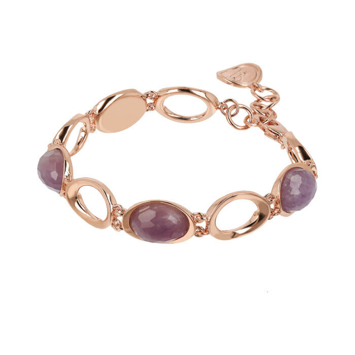 Bracciale a maglie e pietre naturali Bronzallure WSBZ02161.AML - Gioielleria Casavola di Noci - idee regalo compleanno amica 60 anni - con ametista viola