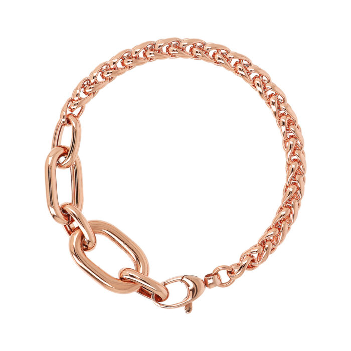 Bracciale catena spiga e maglie ovali Bronzallure WSBZ02174.R - Gioielleria Casavola di Noci - idee regalo compleanno migliore amica