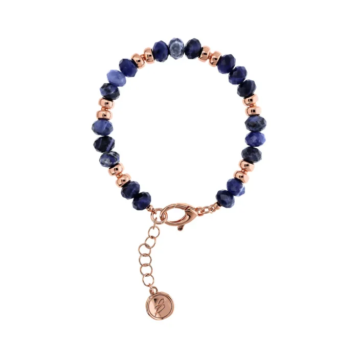 Bracciale con rondelle e pietre naturali Bronzallure WSBZ02211.SD - Gioielleria Casavola di Noci - idee regalo compleanno ragazza - con sodalite naturale sfaccettata