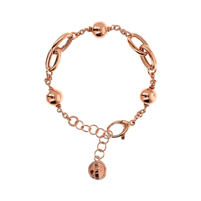 Bracciale maglie ovali e bead Bronzallure WSBZ02368.R - Gioielleria Casavola di Noci - idee regalo compleanno amica