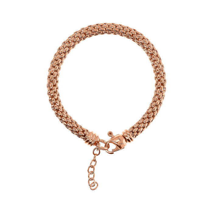 Bracciale maxi catena popcorn Bronzallure WSBZ02395.R - Gioielleria Casavola di Noci - idee regalo per compleanno migliore amica - placcato oro rosa 18 carati