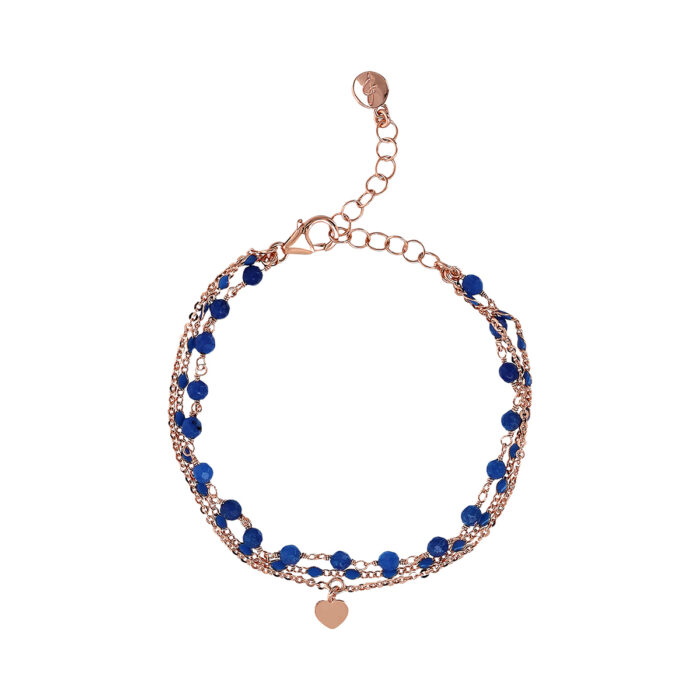 Bracciale multifilo catena rosario Bronzallure WSBZ02255.BLU-QT - Gioielleria Casavola di Noci - idee regalo compleanno 30 anni amica - con quarzo blu
