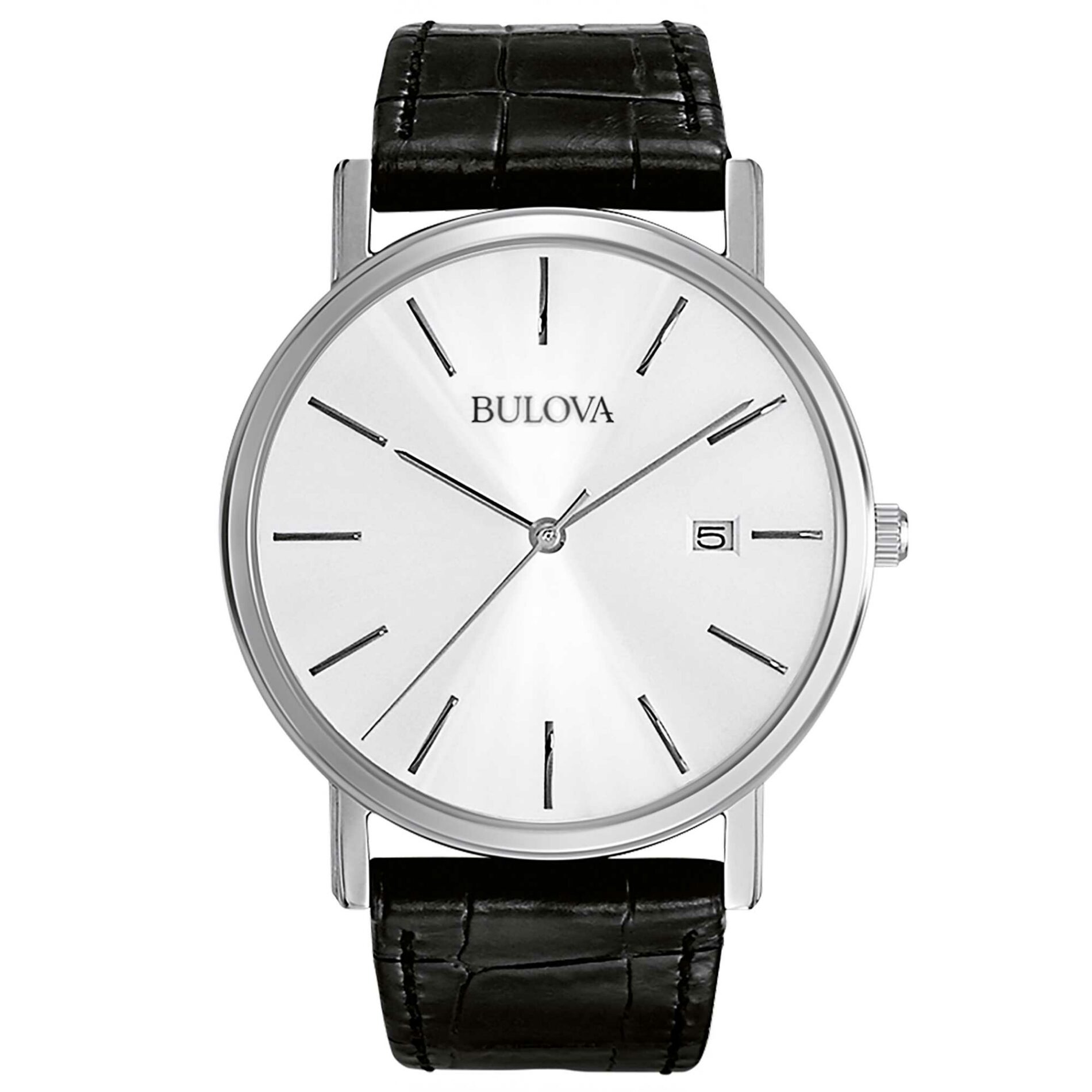Bulova Classic Elegant 96B104 - Gioielleria Casavola di Noci - orologio da uomo sottile ed elegante - quadrante argentato con data ad ore 3