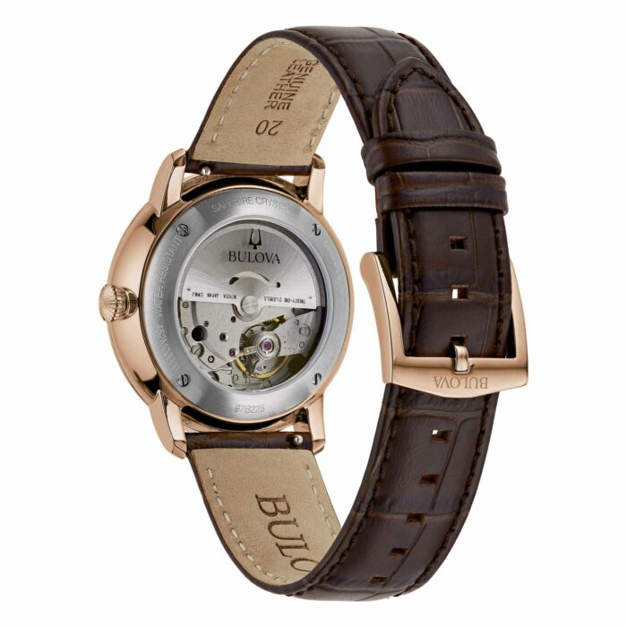 Bulova Classic Hudson 97B225 - Gioielleria Casavola di Noci - orologio automatico da uomo elegante e formale - cinturino in pelle di vitello color marrone