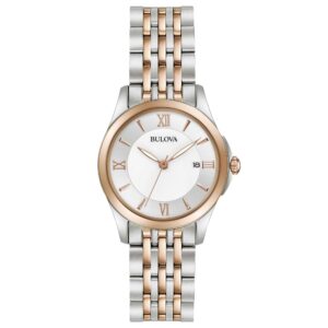 Bulova Classic Lady 98M125 - Gioielleria Casavola di Noci - orologio da donna con quadrante in madreperla e lunetta color oro rosa