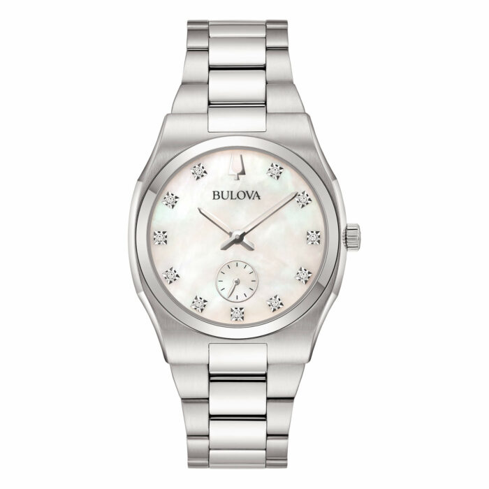 Bulova Surveyor Lady 96P242 - Gioielleria Casavola di Noci - Orologio da donna al quarzo con quadrante in madreperla e diamanti come indici - small seconds