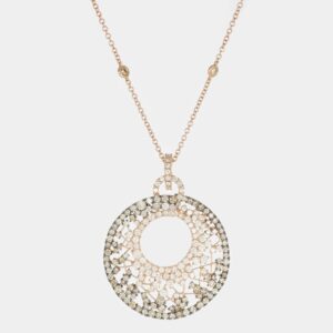 Collana medaglione diamanti brown Rosè Prestige - Gioielleria Casavola di Noci - gioiello in oro rosa 18 carati - idee regalo compleanno 50 anni donna