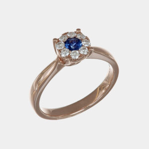 Anello Invisible zaffiro e diamanti Rosé - Gioielleria Casavola di Noci - gioiello in oro rosa 18 carati - idee regalo compleanno 18 anni ragazza