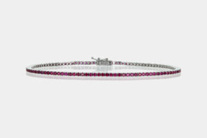 Bracciale tennis donna oro bianco zirconi rossi - Gioielleria Casavola di Noci - idee regalo compleanno fidanzata 30 anni