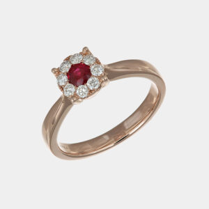 Anello Invisible rubino e diamanti Rosé - Gioielleria Casavola di Noci - gioiello in oro rosa 18 carati - idee regalo compleanno 18 anni ragazza