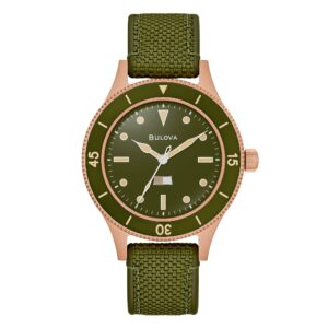 Bulova Mil-Ships Bronze 150 Ann 98A324 - Gioielleria Casavola di Noci - orologio automatico militare in edizione speciale - ghiera in alluminio color verde