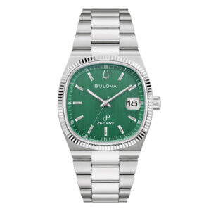 Bulova Super Seville 96B439 - Gioielleria Casavola di Noci - orologio al quarzo con movimento delle lancette continuo - quadrante verde - ghiera zigrinata