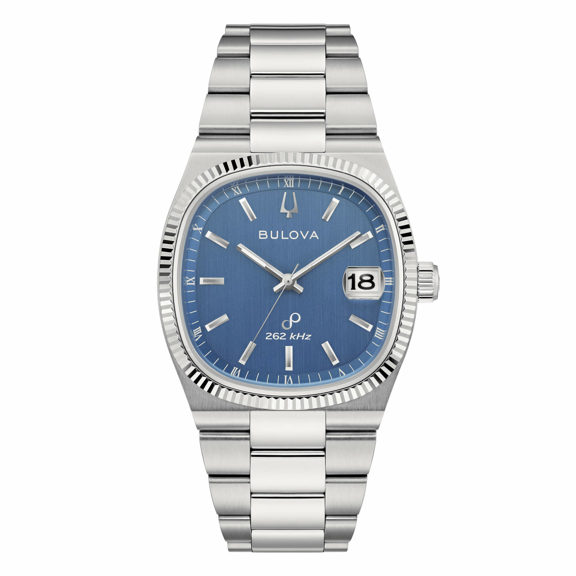 Bulova Super Seville 96B440 - Gioielleria Casavola di Noci - orologio al quarzo con movimento delle lancette continuo - quadrante blu - ghiera zigrinata
