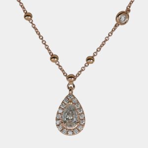 Collana diamante certificato taglio goccia Prestige Rosè - Gioielleria Casavola di Noci - gioiello in oro rosa 18 carati - idee regalo compleanno moglie
