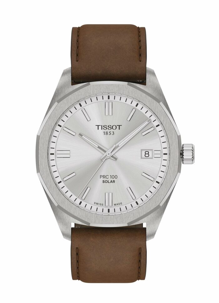 Tissot PRC 100 Solar T151.422.16.031.00 - Gioielleria Casavola di Noci - orologio svizzero con ricarica solare Lightmaster - ghiera in acciaio dodecagonale - cinturino in pelle