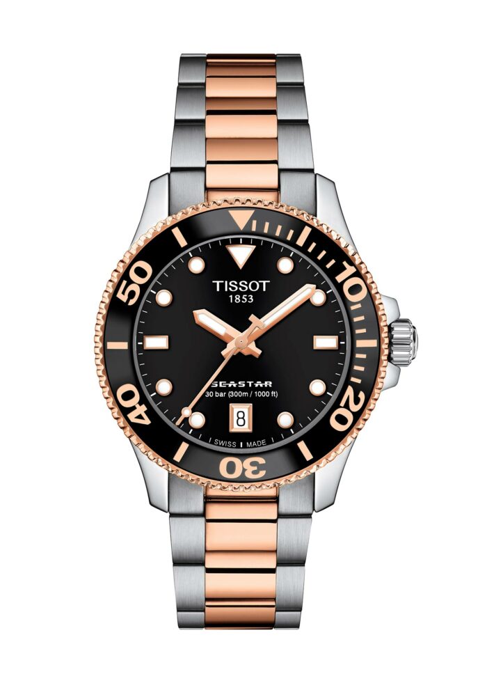 Tissot Seastar 1000 36MM T120.210.22.051.01 - Gioielleria Casavola di Noci - orologio svizzero sportivo unisex - bracciale bicolore in acciaio INOX colore argento oro rosa