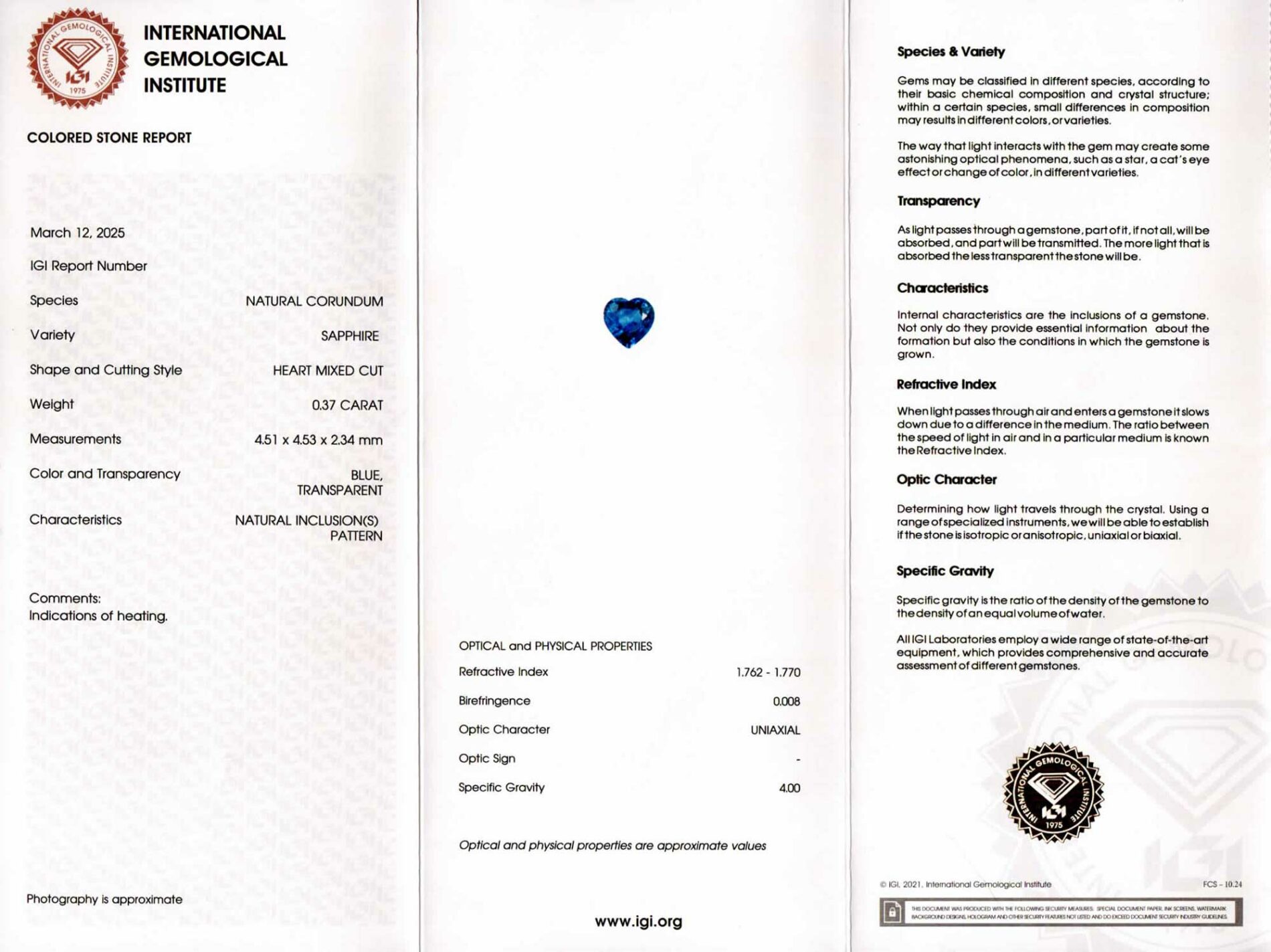 Anello cuore zaffiro 0.37 ct e pavé di diamanti Rosé Prestige - Gioielleria Casavola di Noci - certificato istituto di gemmologia IGI Anversa