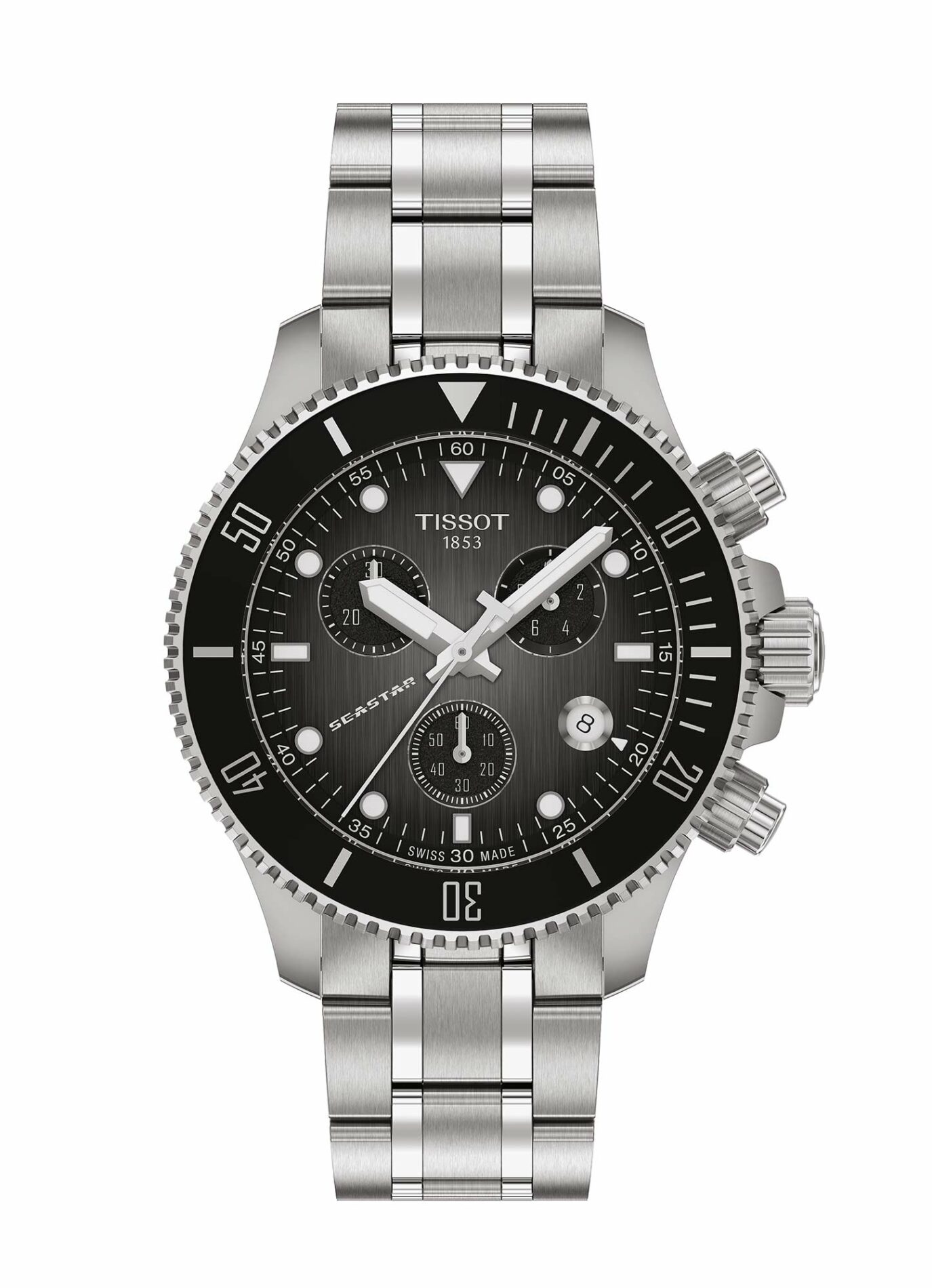 Tissot Seastar 1000 38MM T120.217.11.061.00 - Gioielleria Casavola di Noci - cronografo svizzero di precisione - quadrante grigio sfumato - bracciale in acciaio INOX