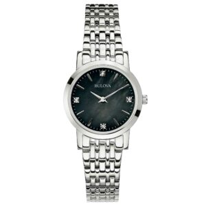 Bulova Classic Lady Diamonds 96P148 - Gioielleria Casavola di Noci - orologio al quarzo - quadrante madreperla nero con diamanti - idee regalo compleanno 60 anni mamma