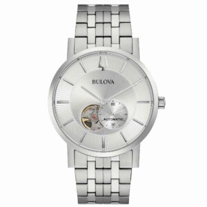 Bulova Clipper Open Automatic 96A238 - Gioielleria Casavola di Noci - orologio automatico da uomo - quadrante con finestra sul calibro - idee regalo compleanno 60 anni papà