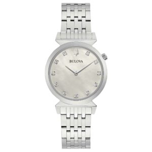 Bulova Regatta Lady 96P216 - Gioielleria Casavola di Noci - orologio al quarzo da donna con quadrante in madreperla ed indici diamanti - idee regalo compleanno 50 anni migliore amica