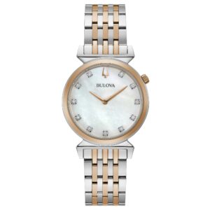 Bulova Regatta Lady 98P192 - Gioielleria Casavola di Noci - orologio al quarzo da donna - quadrante madreperla bianco con diamanti - idee regalo compleanno 50 anni migliore amica