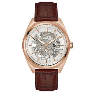 Bulova Surveyor Automatic Skeleton 97A175 - Gioielleria Casavola di Noci - orologio automatico svizzero da uomo - quadrante con movimento a vista - idee regalo compleanno 50 anni papà