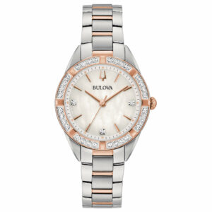 Bulova Sutton Lady 96R281 - Gioielleria Casavola di Noci - orologio al quarzo - quadrante in madreperla bianco con diamanti come indici - idee regalo compleanno 50 anni migliore amica