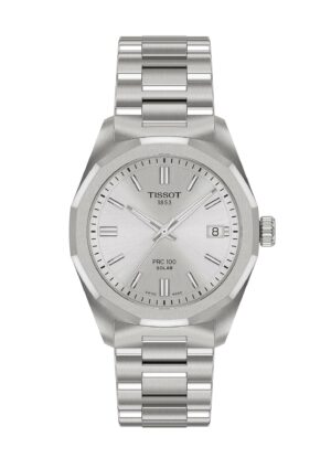 Tissot PRC 100 Solar 34MM T151.822.11.031.00 - Gioielleria Casavola di Noci - orologio solare svizzero da donna con bracciale in acciaio INOX