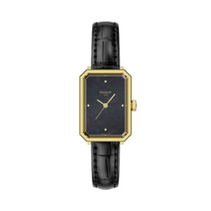 Tissot SRV 30MM T160.110.36.126.00 - Gioielleria Casavola di Noci - orologio svizzero da donna rettangolare - quadrante madreperla nero con diamanti - idee regalo 40 anni migliore amica