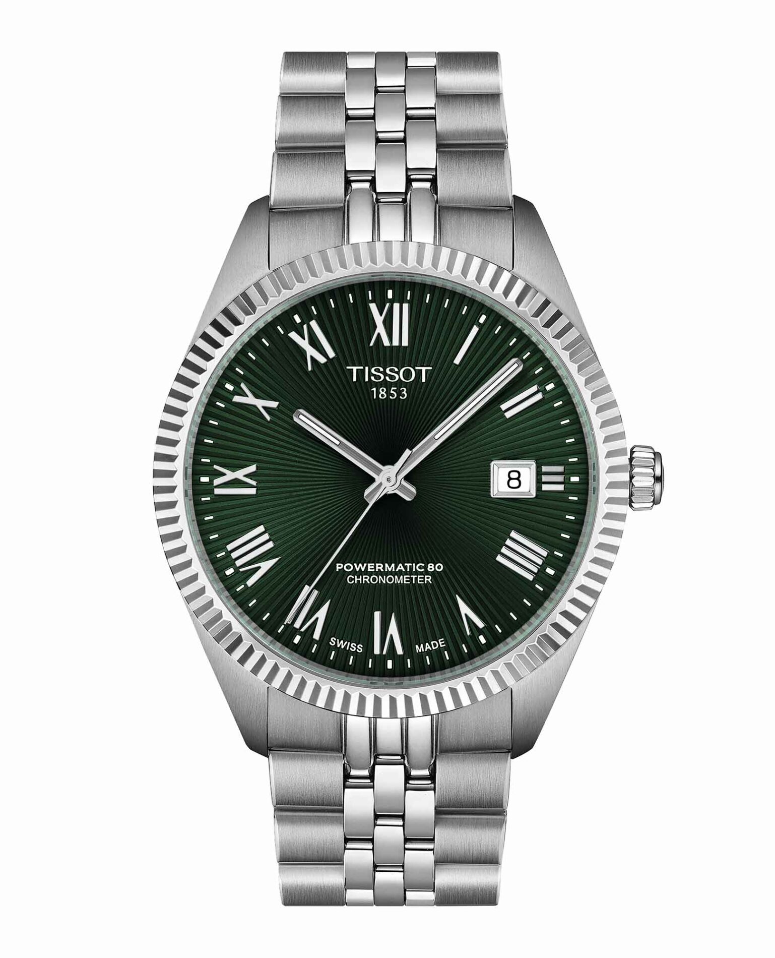 Tissot Ballade 39mm T156.408.11.093.00 - Gioielleria Casavola di Noci - orologio svizzero automatico da uomo certificato COSC - quadrante verde - ghiera zigrinata