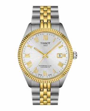Tissot Ballade 39mm T156.408.22.033.00 - Gioielleria Casavola di Noci - orologio automatico svizzero da uomo con calibro COSC - ghiera zigrinata color oro giallo - quadrante argento
