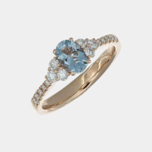Anello con acquamarina 0.58 ct e diamanti Prestige Rosé - Gioielleria Casavola di Noci - in oro rosa 18 carati - idee regalo compleanno 18 anni ragazza
