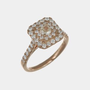 Anello squadrato Halo con diamanti Rosé Prestige - Gioielleria Casavola di Noci - gioiello in oro rosa 18 carati - idee regalo compleanno 60 anni donna