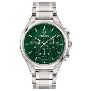 Bulova Curv Dress 96A297 - Gioielleria Casavola di Noci - cronografo al quarzo con lancette fluide - quadrante verde