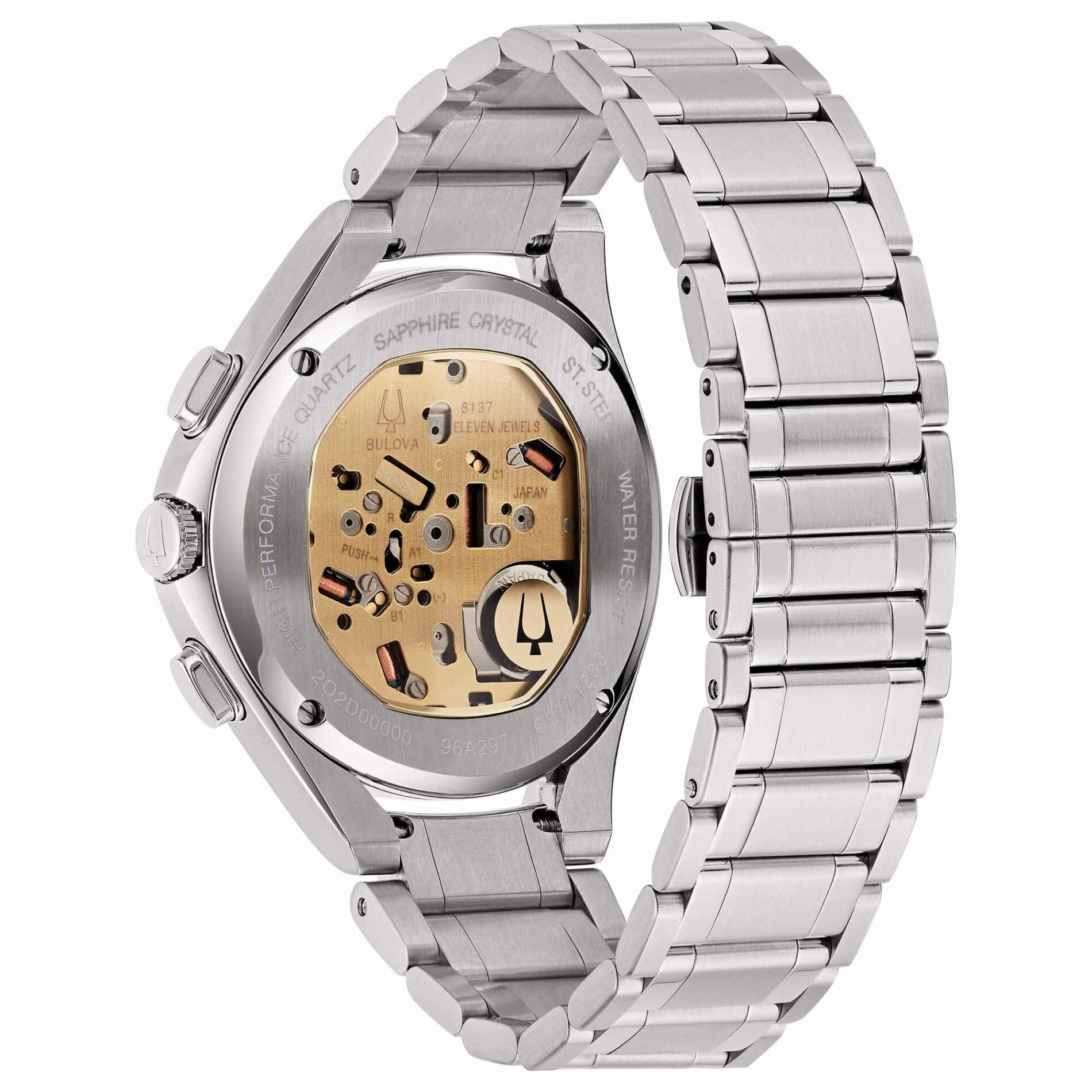 Bulova Curv Dress 96A301 - Gioielleria Casavola di Noci - cronografo al quarzo con lancette fluide - bracciale in acciaio INOX