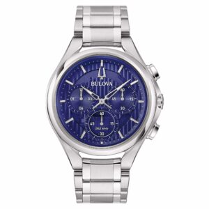 Bulova Curv Dress 96A302 - Gioielleria Casavola di Noci - cronografo al quarzo con lancette fluide - quadrante blu