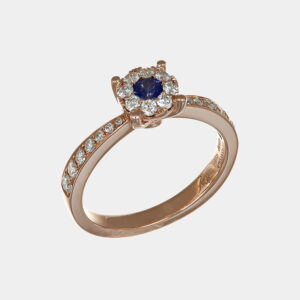 Anello Invisible rubino e pavé diamanti Rosé - Gioielleria Casavola di Noci - gioiello in oro rosa 18 carati - idee regalo compleanno 18 anni ragazza