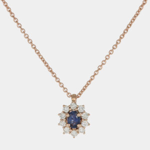 Collana con pendente zaffiro Sunflower Nature Rosé - Gioielleria Casavola di Noci - gioiello in oro rosa 18 carati - idee regalo compleanno 18 anni ragazza