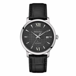 Bulova Classic Hudson 96B441 - Gioielleria Casavola di Noci - orologio automatico maschile elegante - quadrante nero - idee regalo compleanno 40 anni uomo