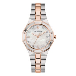 Bulova Octagon Lady Diamonds 98P235 - Gioielleria Casavola di Noci - orologio da donna con quadrante in madreperla e diamanti - idee regalo compleanno 50 anni migliore amica
