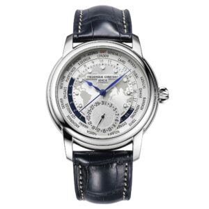 Frederique Constant Manufacture Worldtimer FC-718WM4H6 - Gioielleria Casavola di Noci - orologio svizzero con calibro di manifattura ore del mondo - quadrante argentato