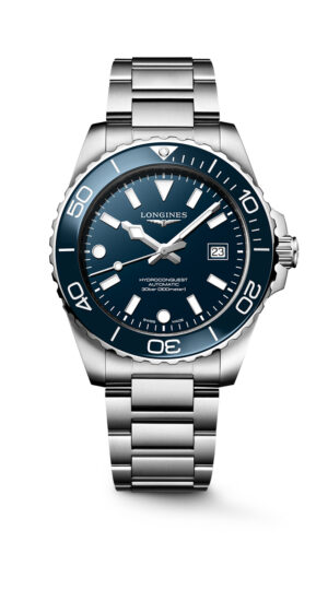 Longines Hydroconquest L3.788.4.96.6 - Gioielleria Casavola di Noci - orologio automatico svizzero da uomo - bracciale in acciaio INOX - quadrante blu laccato lucido - ghiera ceramica blu