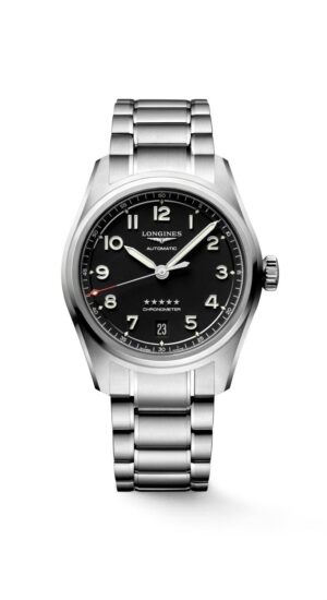 Longines Spirit L3.410.4.53.6 - Gioielleria Casavola di Noci - orologio svizzero automatico unisex - cassa e bracciale in acciaio INOX - quadrante nero