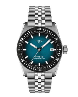 Tissot PR516 38mm T149.407.11.041.00 - Gioielleria Casavola di Noci - orologio automatico svizzero da uomo - quadrante blu sfumato - ghiera nera