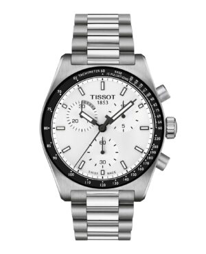 Tissot PR516 Chronograph T149.417.11.011.00 - Gioielleria Casavola di Noci - cronografo svizzero da uomo - quadrante bianco - ghiera nera